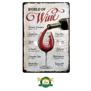Метална табела "Светът на виното"